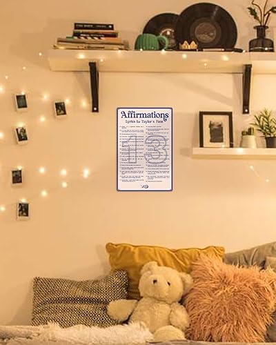 Miniatura 2 de Affirmations - Letrero de metal estético, álbum de música estética, regalos para fanáticos, pósteres para decoración de pared del hogar, dormitorio,