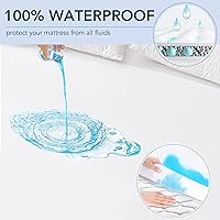 Vista 8 de Protector de colchón impermeable de bambú refrescante tamaño King, tela de aire 3D transpirable y protector de colchón individual impermeable