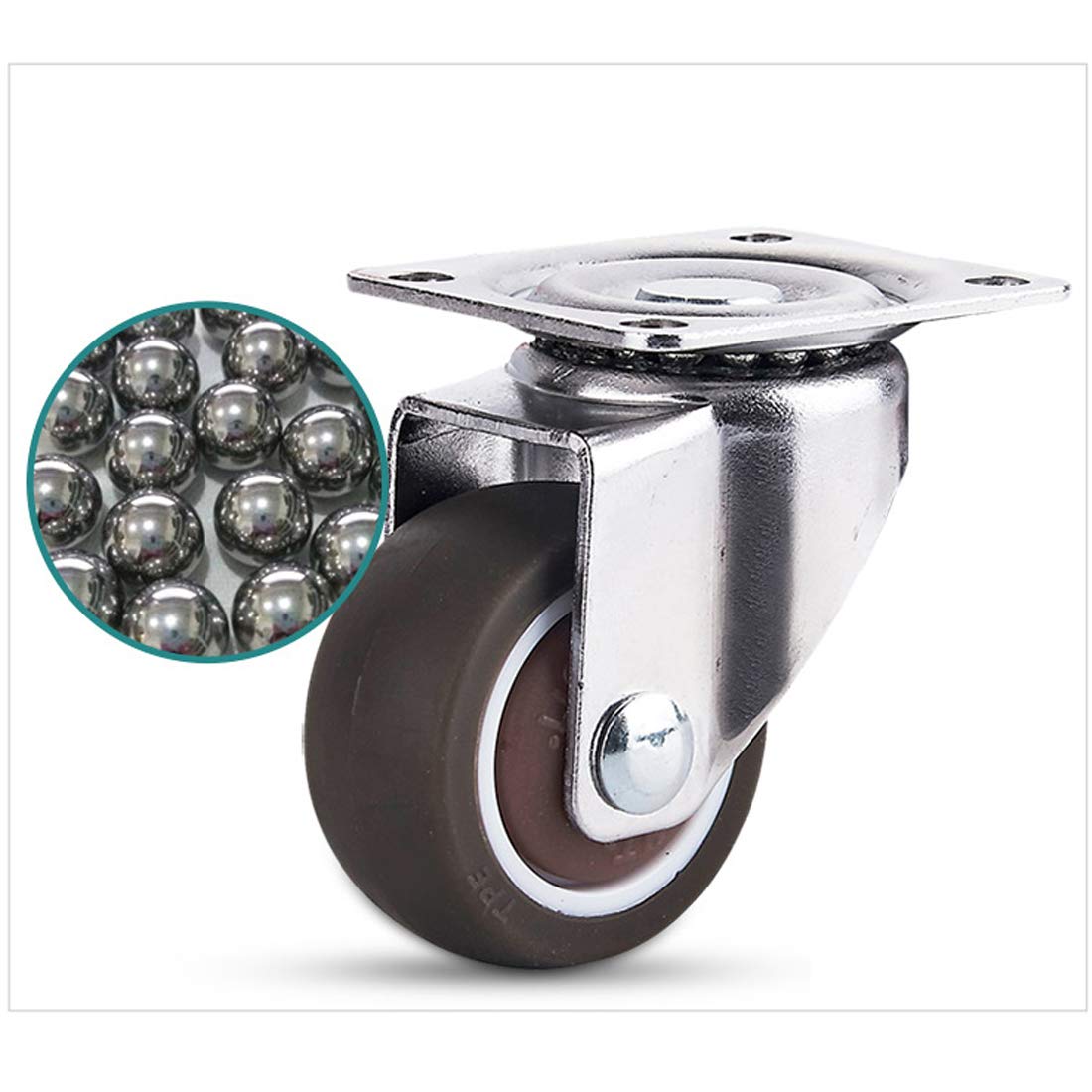 Kółka Gumowe kółka obrotowe TPE, wytrzymałe, ze śrubami, 1 cal i,5 cala, opakowanie 4 szt(Brake+universal,38mm/1.5in)