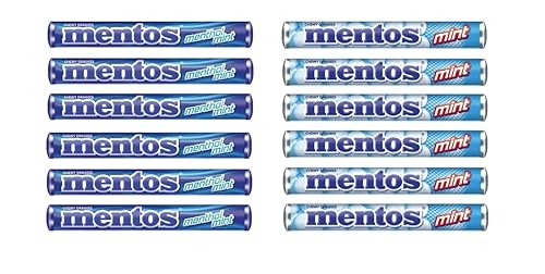 Surtido de rollos de caramelos masticables de menta  grageas de mentol refrescante y suave, clásico, no se derrite, diversión, fiesta, viajes,