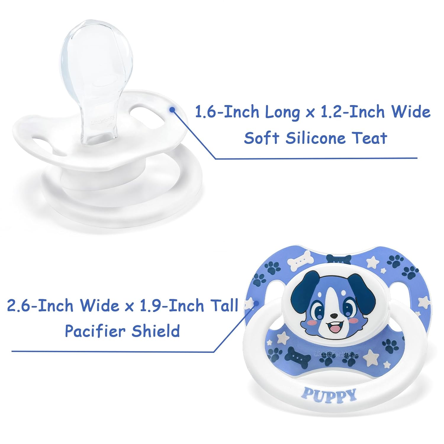 LittleForBig Little Blue Bigshield Generation-II Adult Sized Printed Pacifier - Image 6