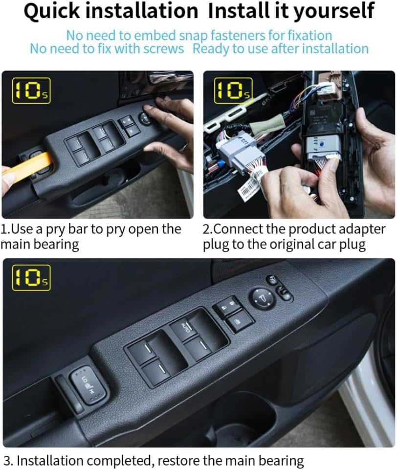 Car Power Windows Sunroof Auto Close Open, Side Mirror Fold Unfold, Door Speed Lock Module for Civic 16-23/Odyssey 18-23/Accord 18-23/CRV 17-23 Car Upgrade Accessories