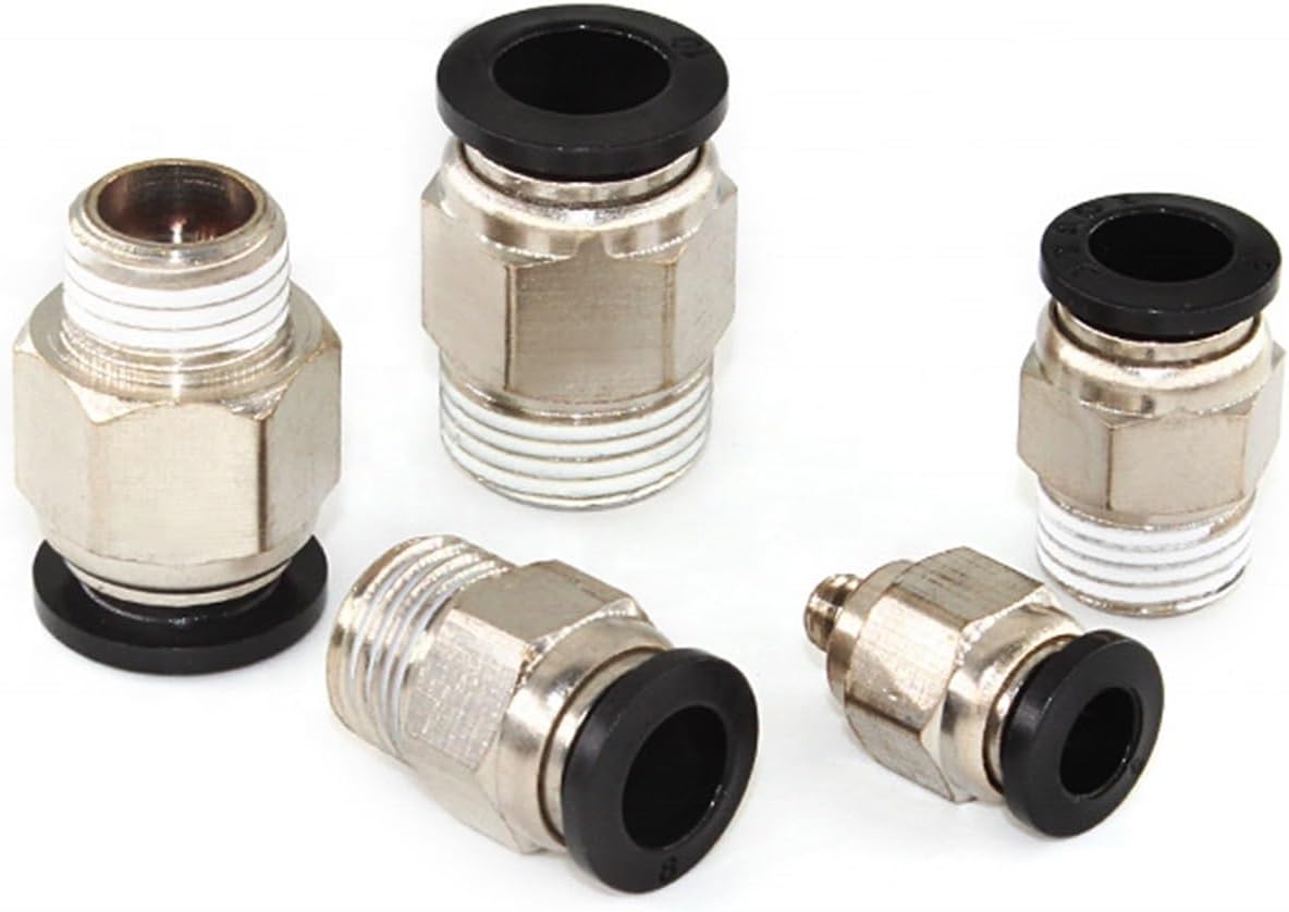 Plastic Body Pneumatic Tube Fittings Push To Connect Air Fitting Pneumat Cylinder Connectors 2Pcs(PU Straight through)
