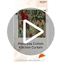 Image of Ravaiyaa - Attitude is everything Hand Printed Half Window Kitchen Curtain 100% Cotton Short Drapery Valance 40 X 18 Inch (Beige Floralsemi Sheer, Rod Pocket)