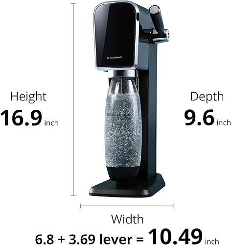 Miniatura 10 de SodaStream Art - Fabricante de agua con gas (negro) con CO2 y dos botellas de carbonatación