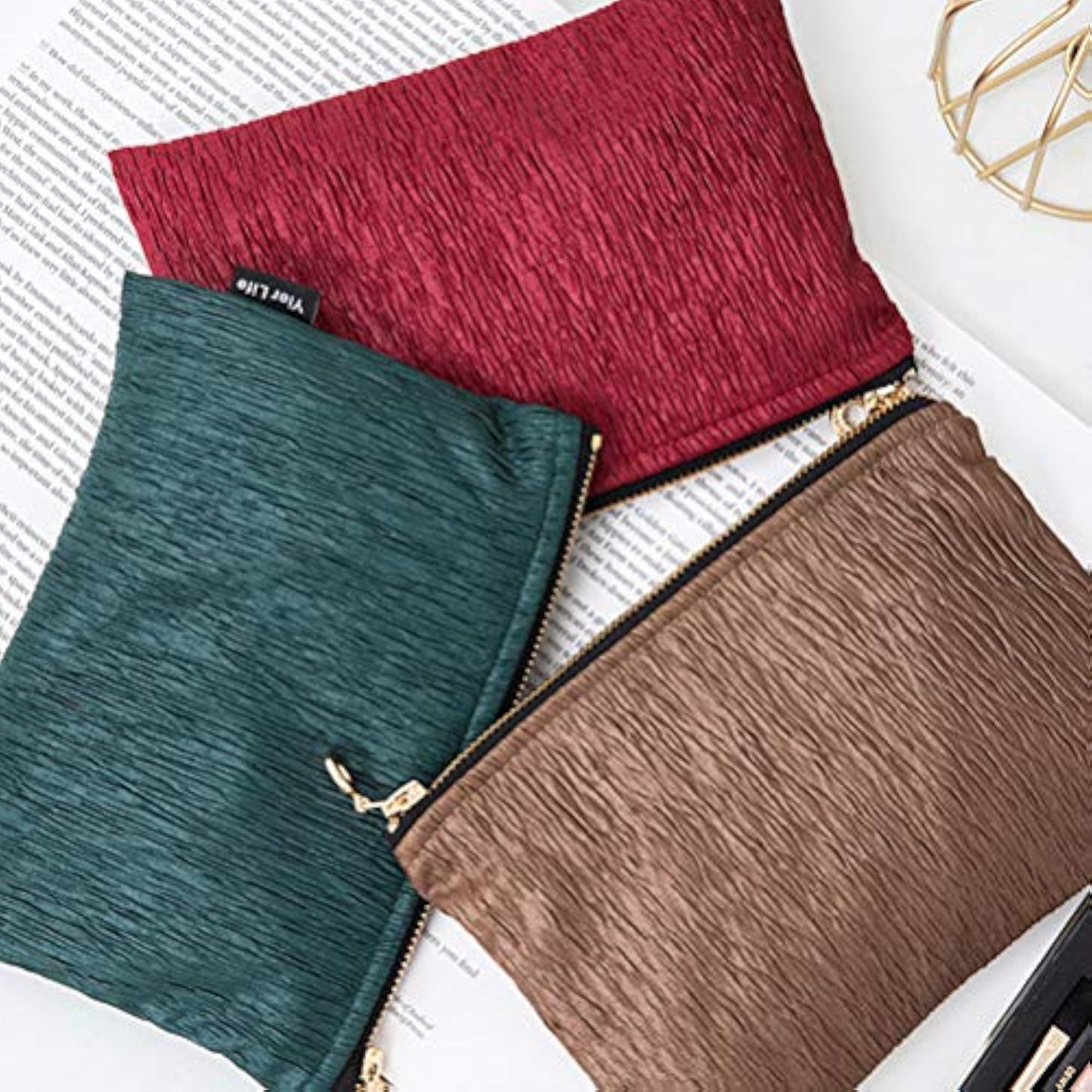 Fashion Makeup Bag Portable Stitching Cosmetics Storage Pouch