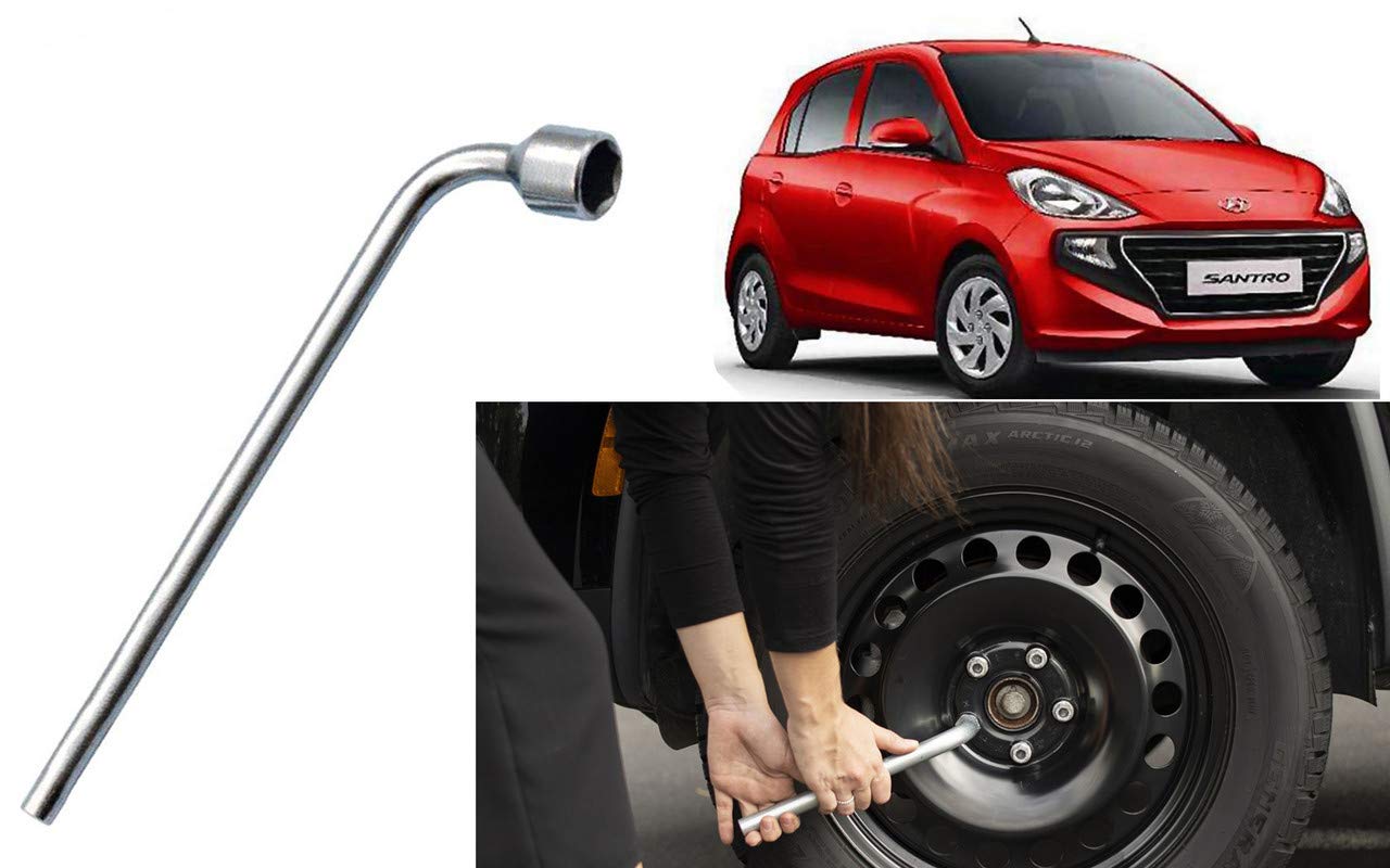 Auto Kite - 19mm Metal L-Shaped Car Wheel Nut Spanner Wrench for Santro 2018-image-36