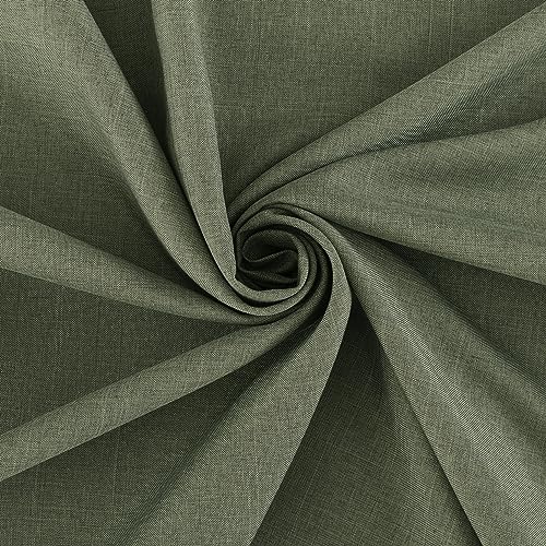No. 918 Trevor 2-Pack Heathered Linen Texture Semi-Sheer Tab Top Curtain Panel Pair, 40" x 84, Moss Green by No. 918 - Image 6