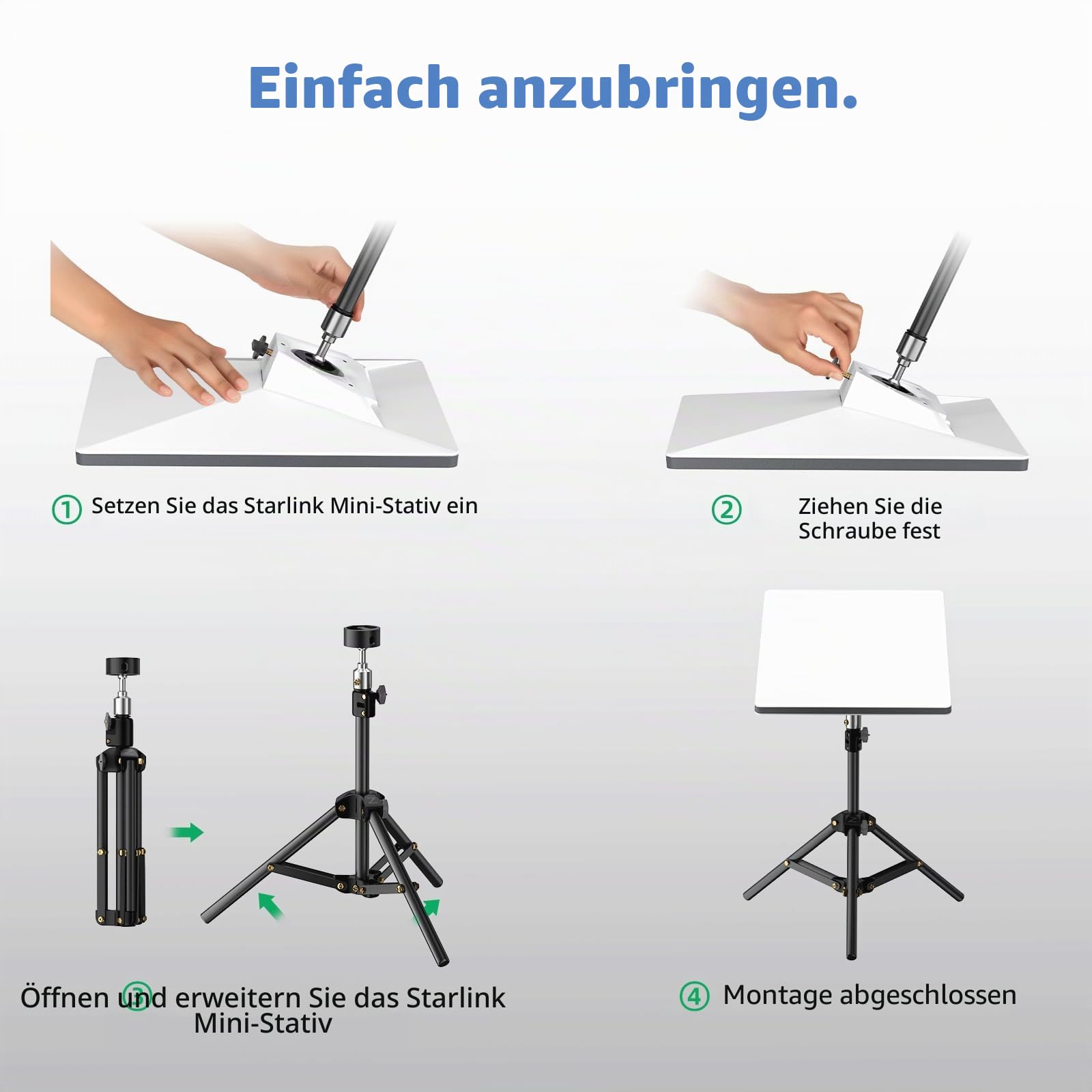 für Starlink Mini-Stativ, verstellbare Stativhalterung für Starlink Mini Dish, tragbares Ständer-Montageset für Star Link Mini-Zubehör für Outdoor-Camping, Wohnmobil
