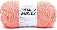 Vista 39 de Premier Yarns Basix Hilo DK, hecho de acrílico, hilo ideal para ganchillo y tejido, lavable a máquina, rosa camafeo, 3.5 onzas, 306 yardas