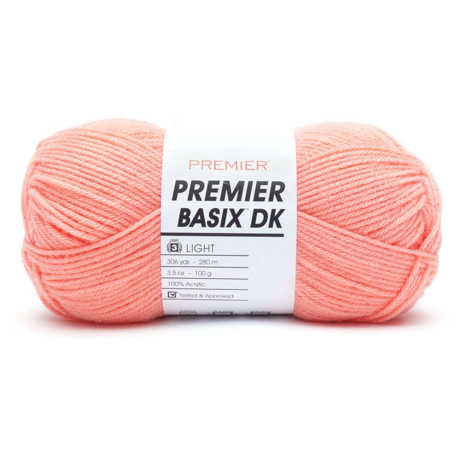 Hilo Premier Yarns Basix DK Coral para tejer ropa de entretiempo