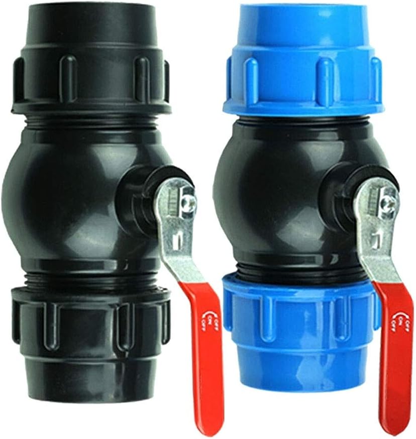 lever ball valves,ball valve,1pcs 20/25/32/40/50/63mm Plastic Water Pipe Steel Handle Quick Valve Connector,PE Tube Ball Valves Accessories (Color:Blue,Size:20mm) (Color : Blu, Size (Colo ( Color : 63
