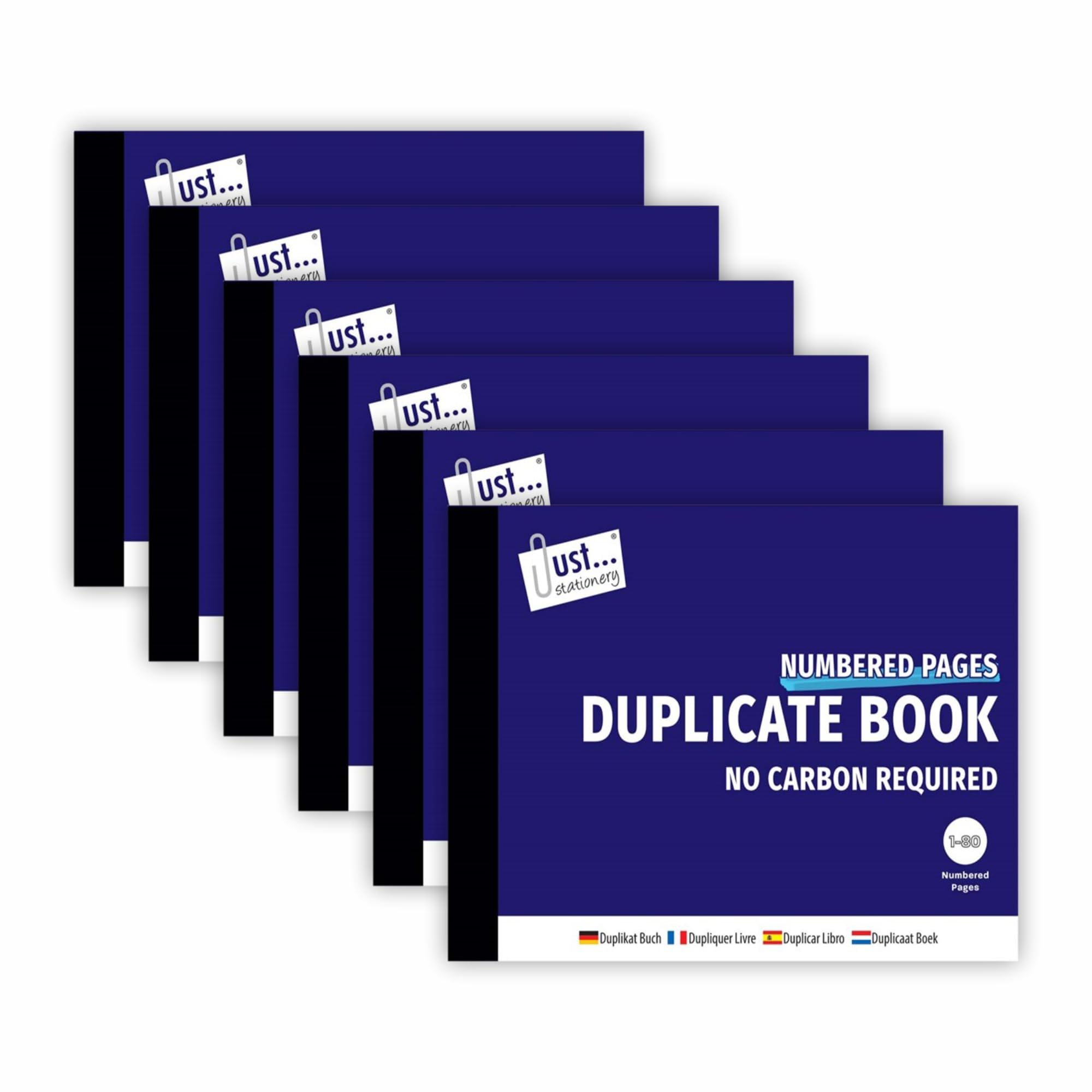 JMS we create smile [Set of 6] Professional Half Size Duplicate Books 80 Page Invoice Pads with No Carbon Sheet Required (Half Size Duplicate Book, NCR)