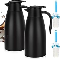 Vista 1 de Jarras térmicas de café de 68 onzas para mantener el calor, jarra térmica de acero inoxidable de 2 litros, jarra aislada al vacío de doble pared