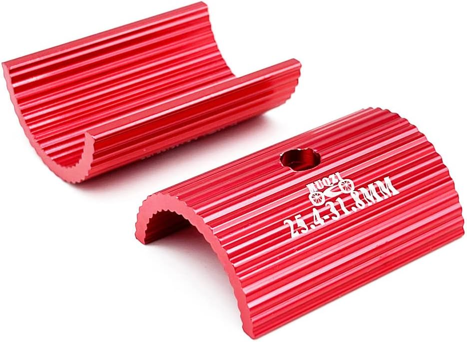 2Stück Fahrradlenker Shim Spacer Bike Vorbau Shims Fahrrad Lenker Adapter Unterlegscheiben Aluminiumlegierung Lenkerhülse 25.4 auf 31.8 mm, Rot