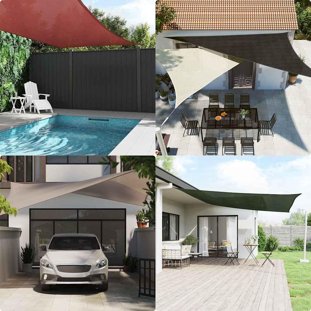 8x16 ft Rectangular Blue HDPE Sun Shade Sail | Made of 160 GSM breathable, tear-resistant fabric and includes ropes for installation on patios, decks, and gardens.