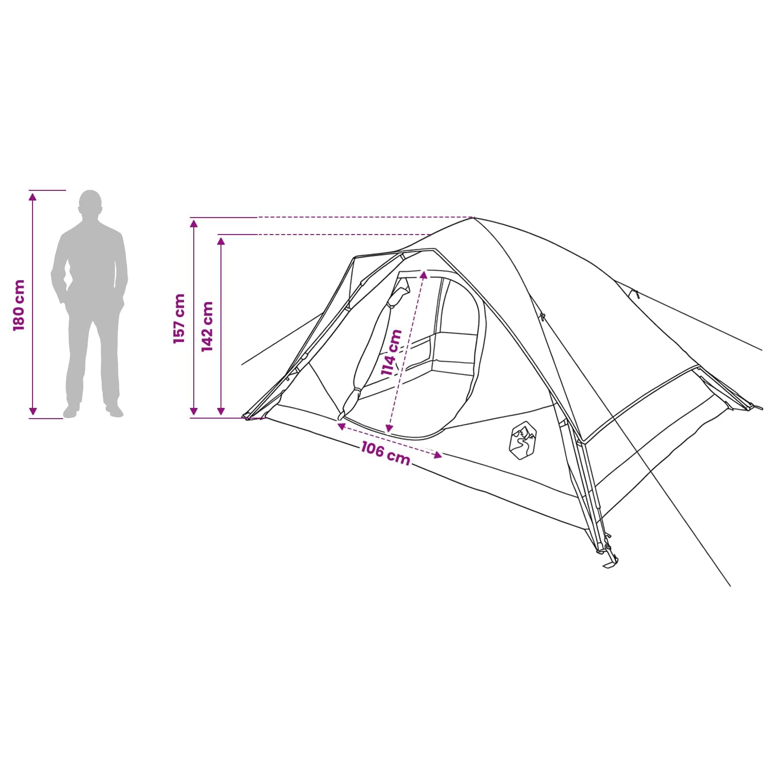 Mangloder Sofort Zelt Grün x x Polyester Stahl Campingzelt Wandern Trekkingzelt Kuppelzelt für Outdoor Festivals Strand und Garten, leicht, wasserdicht, kompakt
