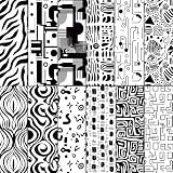 24 Sheets Black White Doodle Pattern Scrapbook Paper 12x12 Doodle Scrapbook...