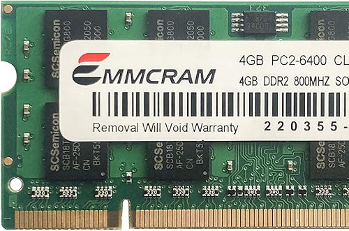 Miniatura 4 de 8 GB (2 x 4 GB) PC2-6400 DDR2-800 200PIN SoDIMM memoria RAM para portátil sin ECC sin búfer para Dell E6400, E6500, Inspiron 1545, M4400, E5500