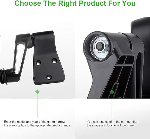 Miniatura 5 de SCITOO Espejo de visión lateral del conductor compatible con 1995 para Jeep Wrangler 1997-2002 para Jeep Wrangler 1987-1994 para modelos Jeep