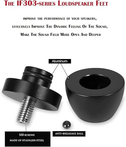 Miniatura 6 de Tertullus 4 piezas de cuentas de bola de altavoz pies de aislamiento de plataforma giratoria Almohadillas de plataforma amortiguador de audio pies