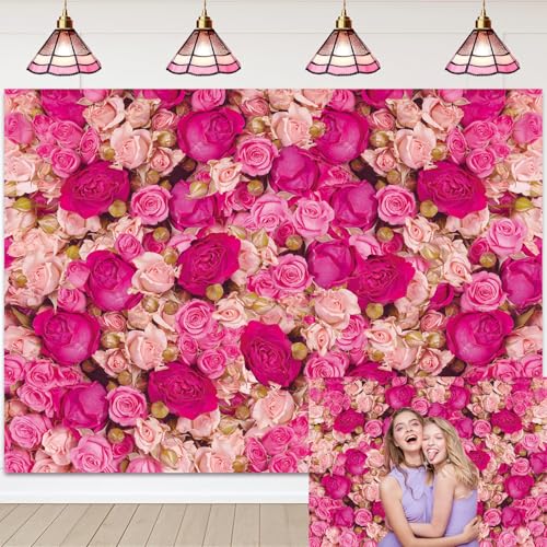 Décoration murale rose et rouge en toile 1,8 x 1,2 m de fête