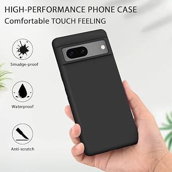 Vanjua Case Compatible with Google Pixel 7, Stylish Silicone Slim Full Body Protective Phone Cover for Google Pixel 7 Case 6.3 inch Black