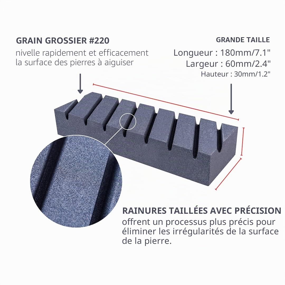 Bacher Pierre à Aplatir de Pierre à Aiguiser – Réparer Redresser et Égaliser les Pierres à Aiguiser, Recommandé pour les Pierres à Grain 100-8000