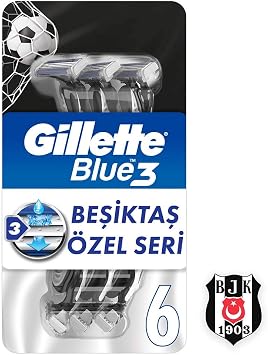 Gillette Blue3 Kullan At Tıraş Bıçağı Beşiktaş Paketi 6'lı
