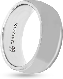 Tantalum Comfort Fit Mens Wedding Band or Fashion Ring - 7mm & 8mm - Choice of Style