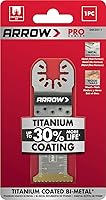 Vista 3 de Arrow OSC201-1 Cuchillas oscilantes bimetálicas con revestimiento de titanio para metal (no ferroso), madera, madera con clavos, PVC, paneles