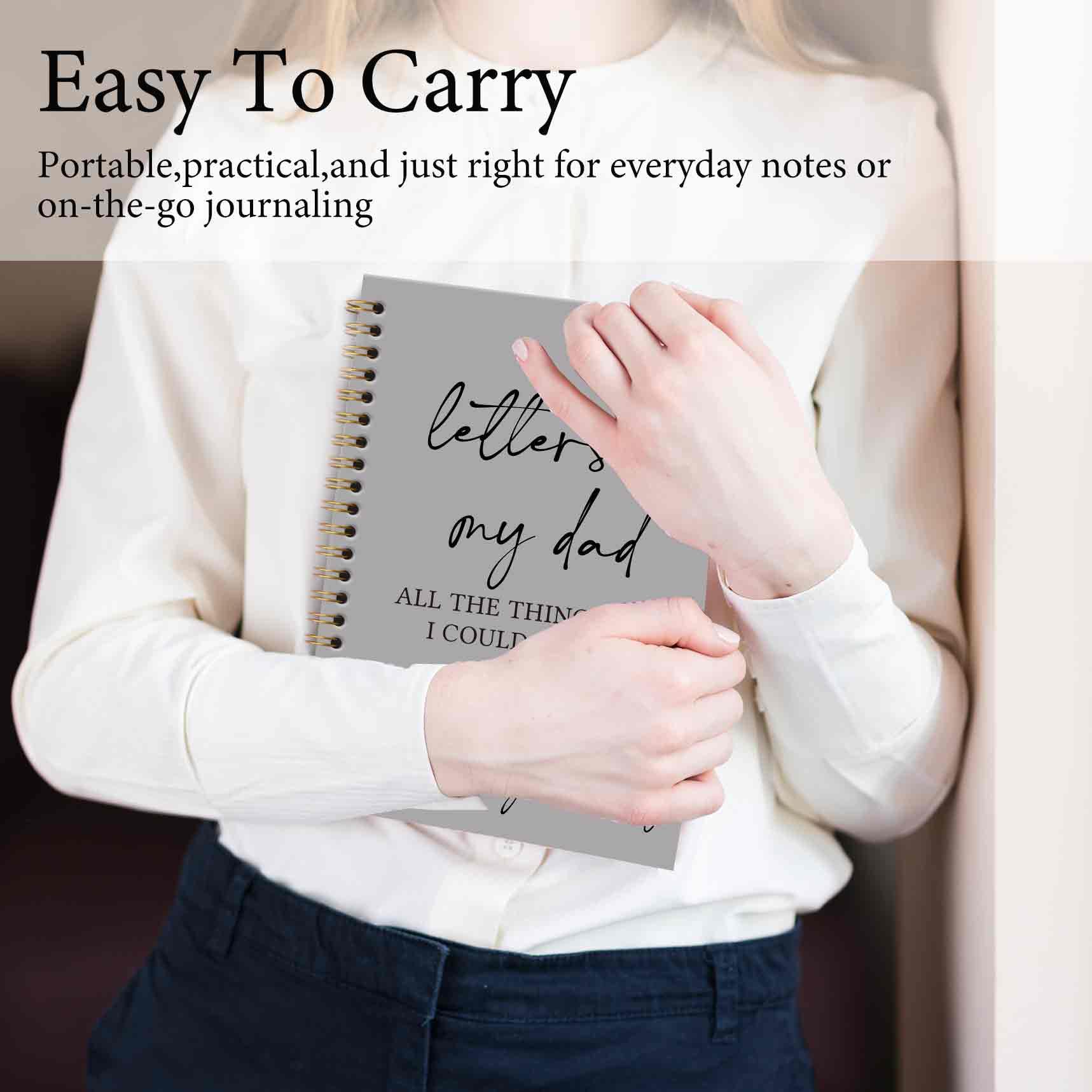Cuaderno de notas con texto en inglés "Letters to My Dad" de 5.5 x 8.3 pulgadas, diario de quejas de duelo para escribir, regalos conmemorativos de duelo para tomar notas, regalos para papá en