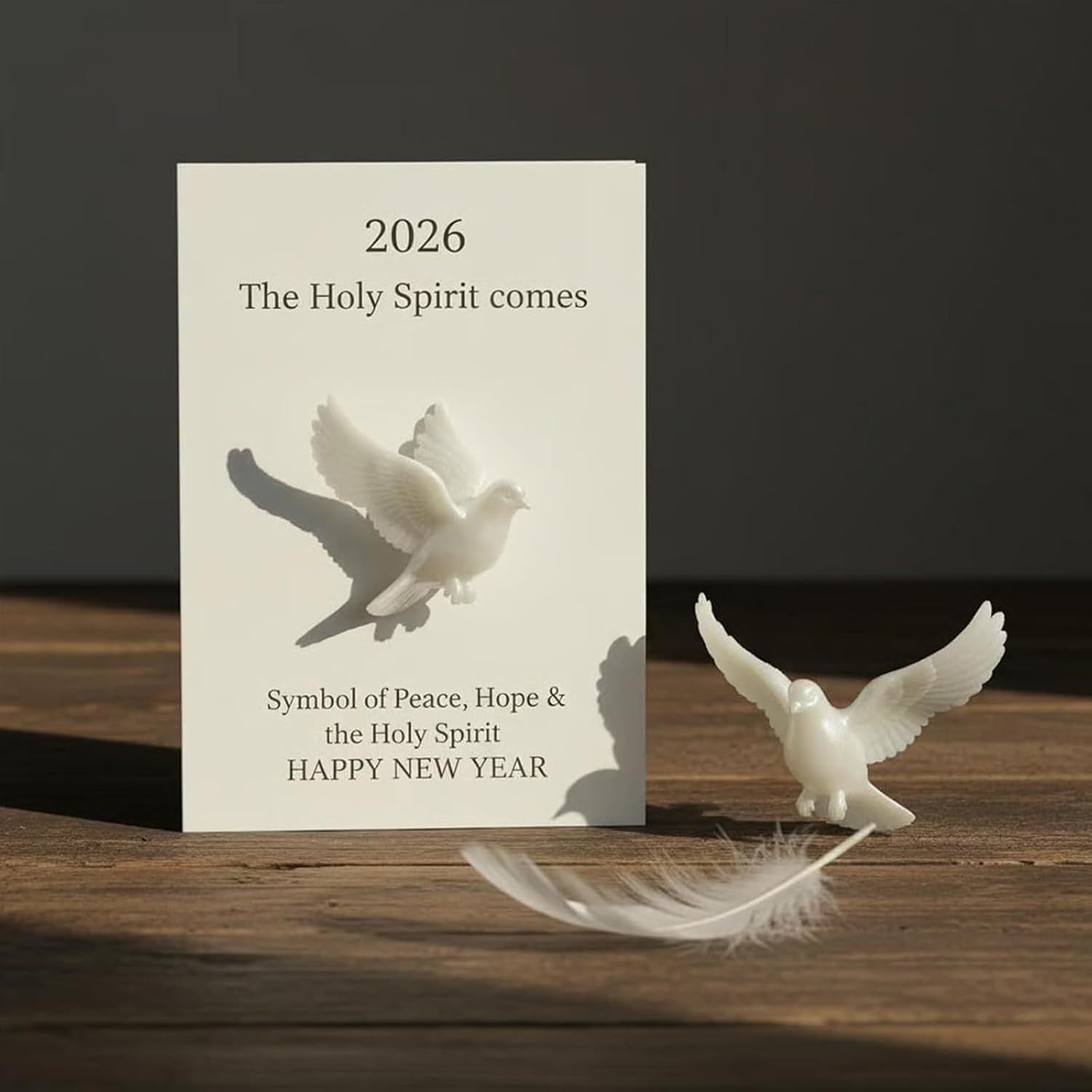 Sacred Doves Figurine Embraces Card Set Delicate White Doves Figurine Present for Friend Christening Gift Bird