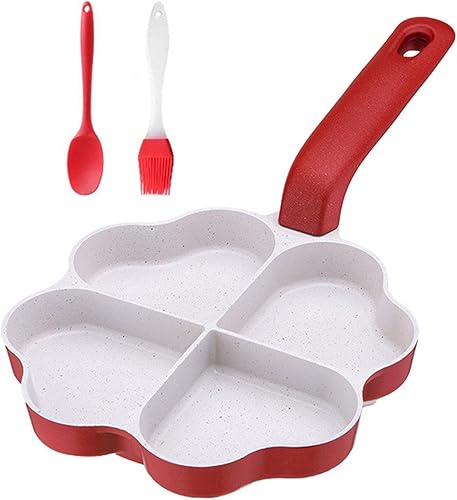 Sartén antiadherente para huevos, sartén para desayunar, sartén para desayunar, sartén para freír huevos para freír cocinar, 4 agujeros