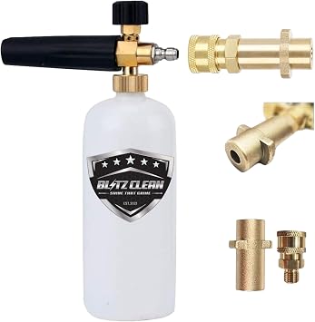 Snow Foam Gun, 1L Bottle Adjustable Snow Foam Lance Car Cleaning Kit with 1/4" Quick Connector Sprayer Nozzle for Karcher K Series K2 K3 K4 K5 K6 K7 Pressure Washers