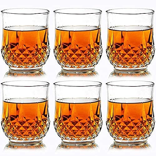 Buy Xiran Plastic Crystal Glass Set of 6, 300ml Unbreakable Stylish