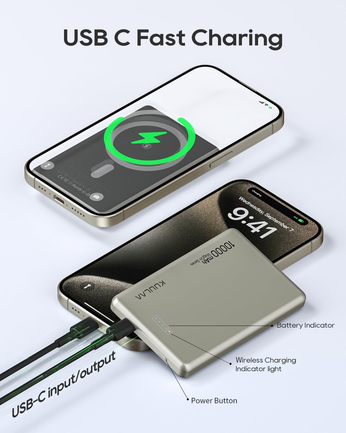Kuulaa Power Bank Mag-safe 10000mah | Confronta prezzi