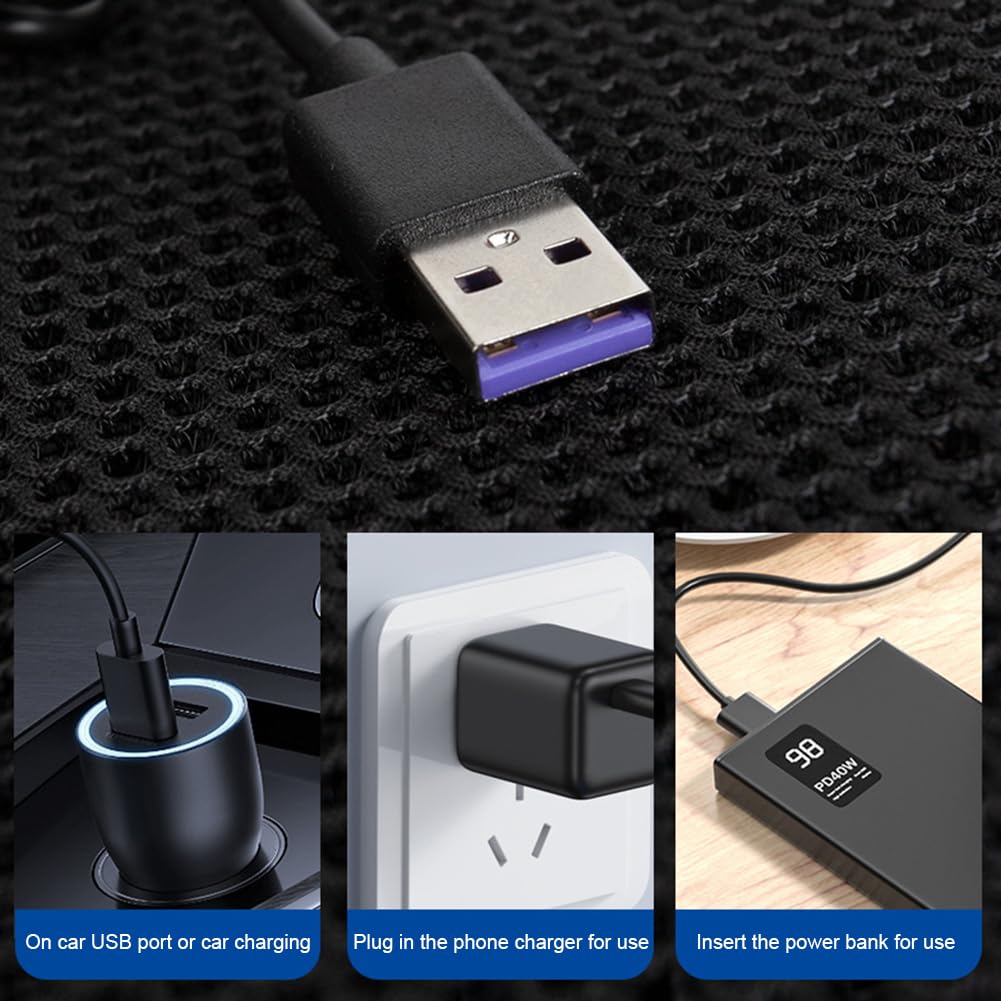 Starnearby Cuscino per Seggiolino Auto con Ventola Cuscino per Sedile Auto di Raffreddamento con Porta USB Coprisedile Ventilato Auto Cuscino Sedile Auto Rinfrescante Regolabile a Tre velocità