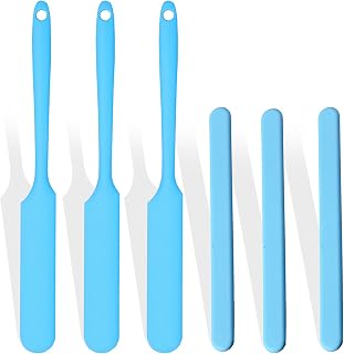 6Pcs silicone wax applicator Non-stick Waxing Applicator Hair Removal Sticks Applicator Spatula Reusable Hard Wax Scraper for Home Salon Body Use (Blue)