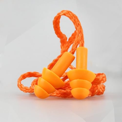 Miniatura 7 de Forgun Tapones de silicona suave con cable para los oídos con reducción de ruido, orejeras de protección auditiva