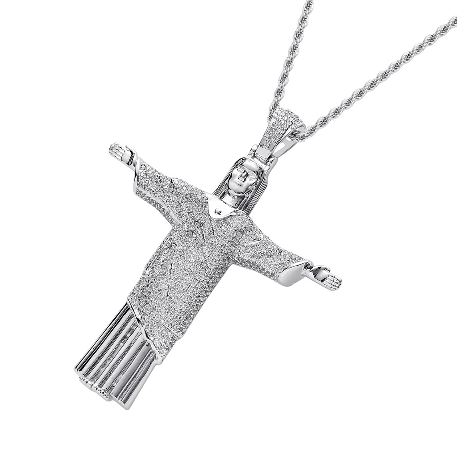 Pendentif en Or de personnalité Hip-hop Tendance Hip-hop Christ Jésus Croix Bijoux Hip-hop