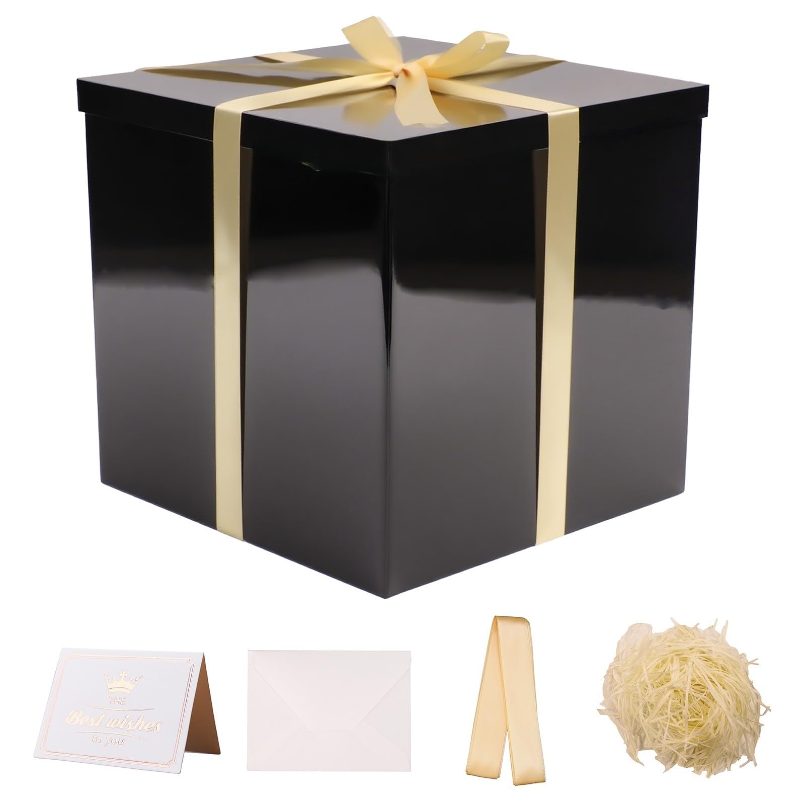 Large Gift Box with Lid 12x12x11 InchBlack Gift Boxes for Presents