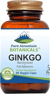 Ginkgo Biloba Capsules – Kosher Vegan Caps with 400mg Ginkgo Biloba Leaf and Ginko Extract Supplement