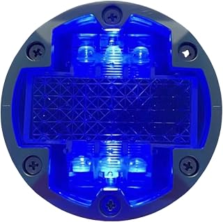 Vassbkkdy Semáforo LED,2.4g Luz de Advertencia Sincronizada Inalámbrica,Carcasa de aleación de Aluminio,Luz de Advertencia de pavimento,Led IP67 a Prueba de Agua,para pavimento/jardín(Color:Blue)