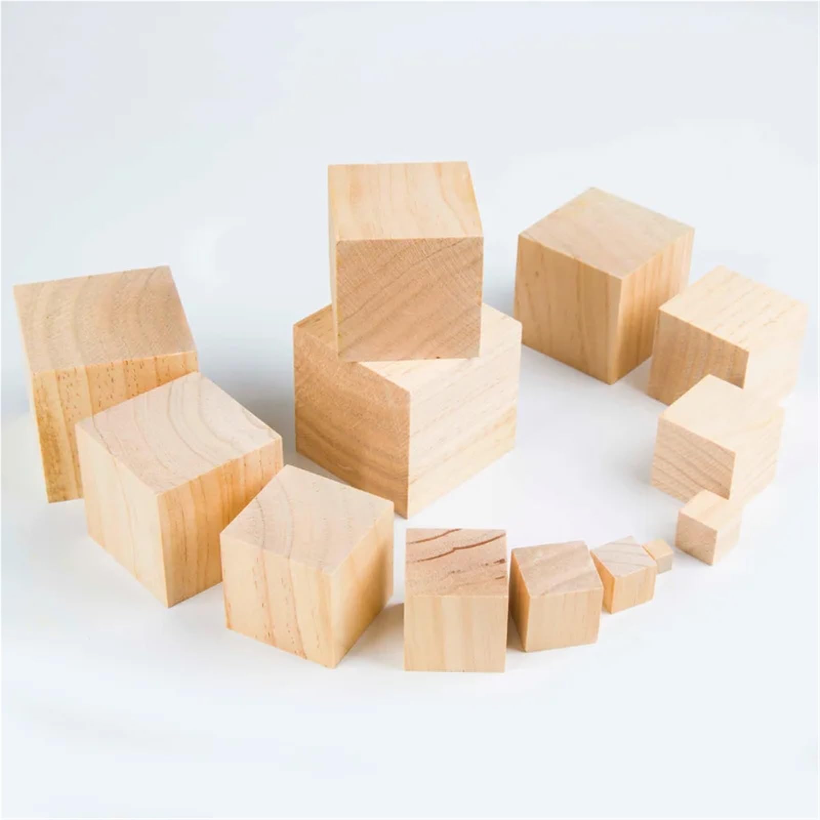 Cubos de madera for manualidades: bloques pino primera calidad, modelos creativos y proyectos hechos a mano(2cm x 20pcs)