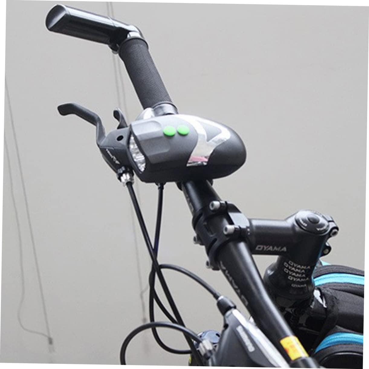 Mikikit Portable LED Bike Headlight Electric Horn LED White Light with Easy Mounting Bracket for Night Riding Safety for Bicycles Black