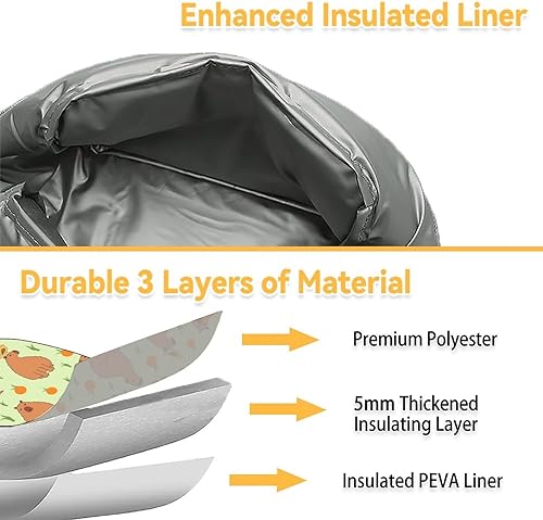 Miniatura 5 de Lonchera para niños, pequeñas bolsas de almuerzo aisladas, bonita lonchera reutilizable para adolescentes, niñas, niños, bolso portátil verde para