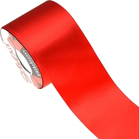 3-Inch Vibrant Red Ribbon: Elevate Your Creations with Lustrous Sheen