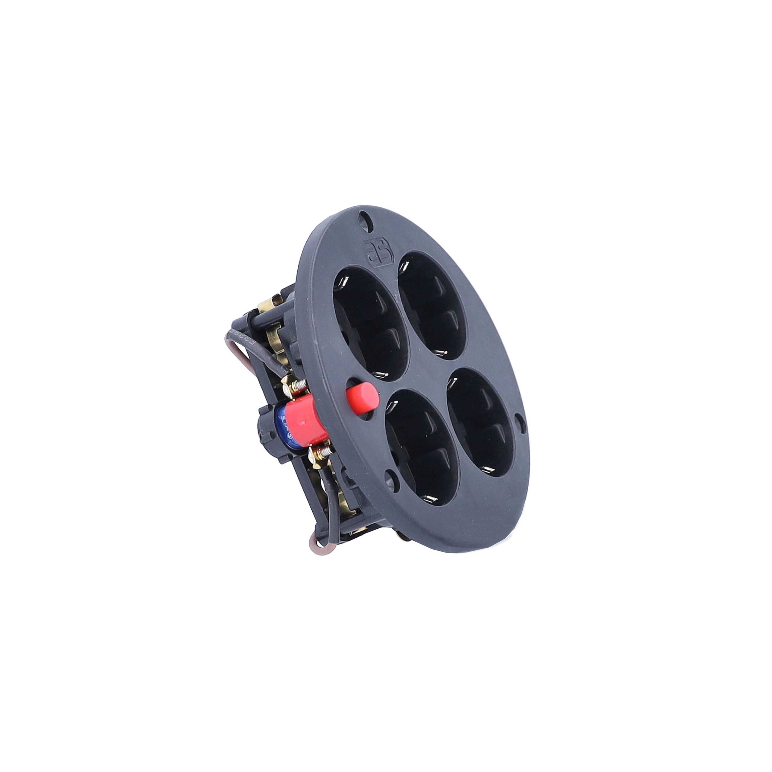 as - Schwabe Inserto de Enchufe para Carrete de Cable, 4 Tomas de Corriente con Toma de Tierra, Interior IP20, Interruptor térmico, 230 V 16 A