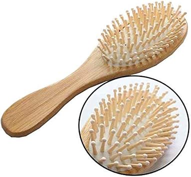 Natural Bamboo Hair Massage Brush Detangling Anti-Static Hair Comb Wooden Bristle Scalp Hairbrush Paddle Cushion Comb for All Hair Types Durable and Useful